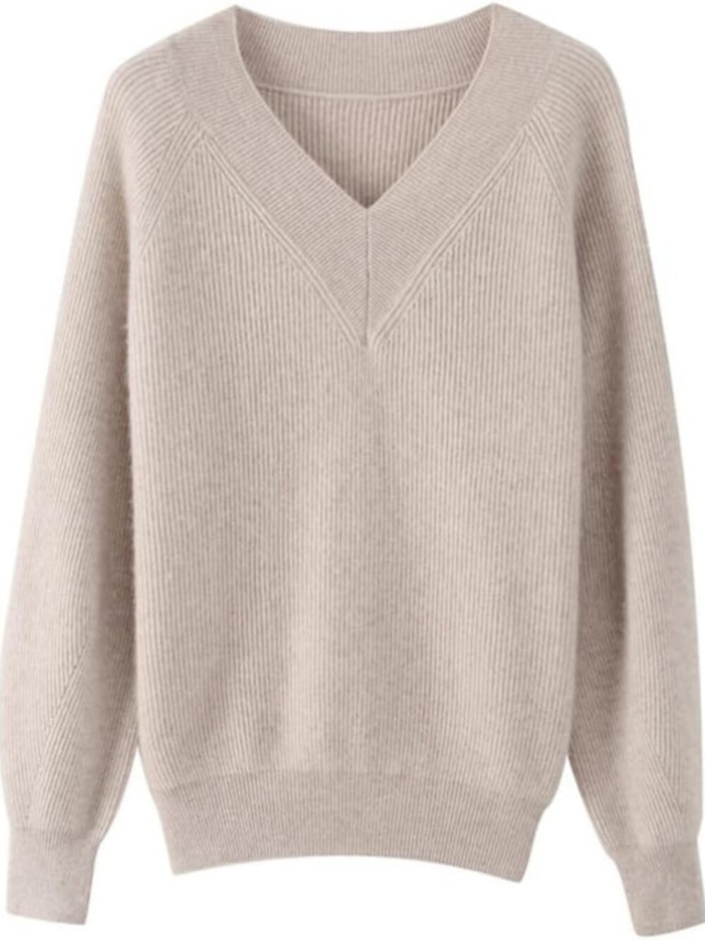 Lightweight V Neck Cashmere Merino Wool Blend Sweater for Women - Cozy Knit Top